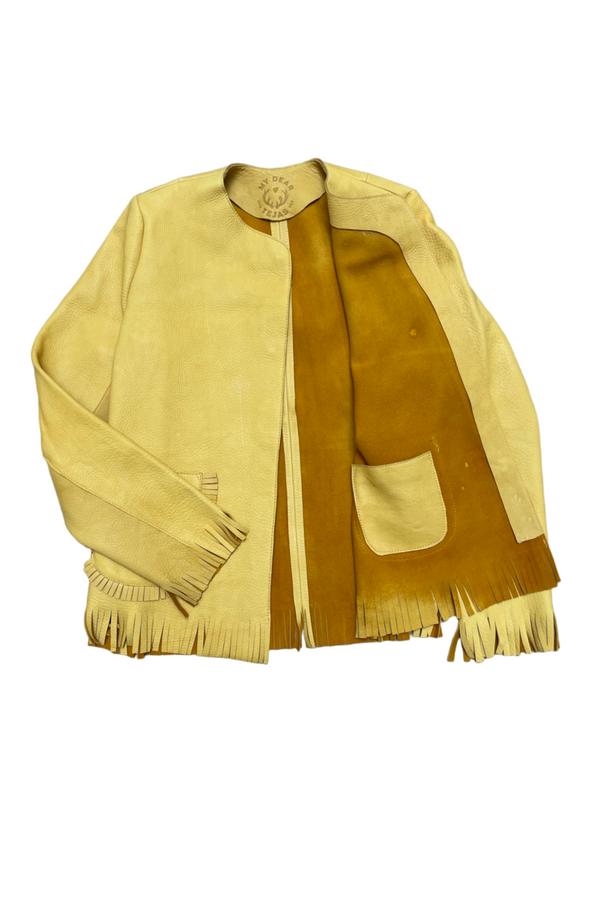 Little Richards Cropped Fringe Jacket - Honey