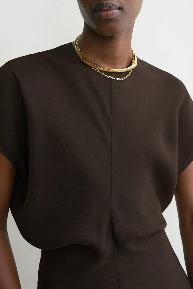 Slouch Waist Dress - Bark