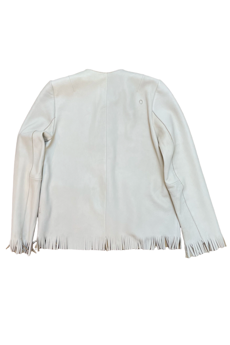 Little Richards Cropped Fringe Jacket - Off-White