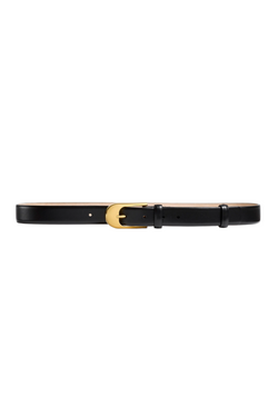 Dome Belt - Black Leather with Gold