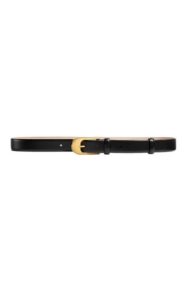 Dome Belt - Black Leather with Gold