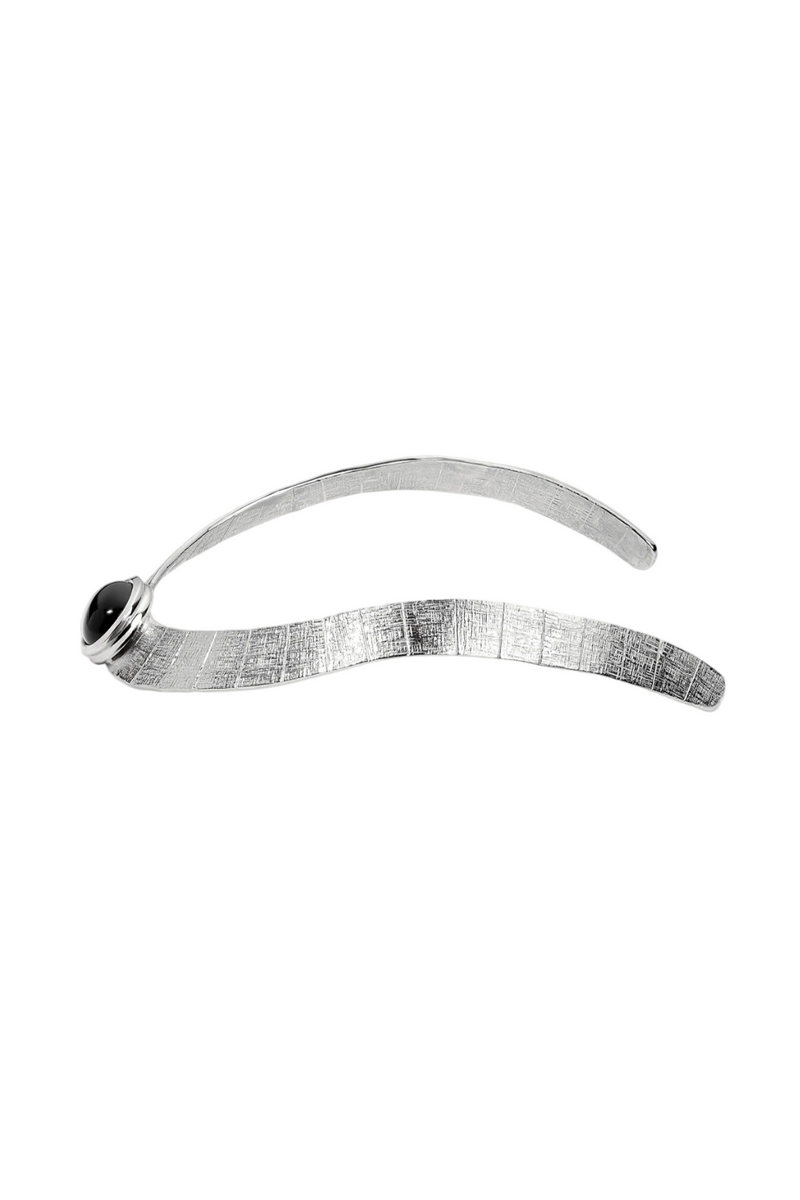 Athena Onyx Collar - Silver