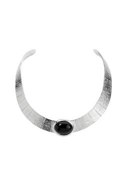 Athena Onyx Collar - Silver