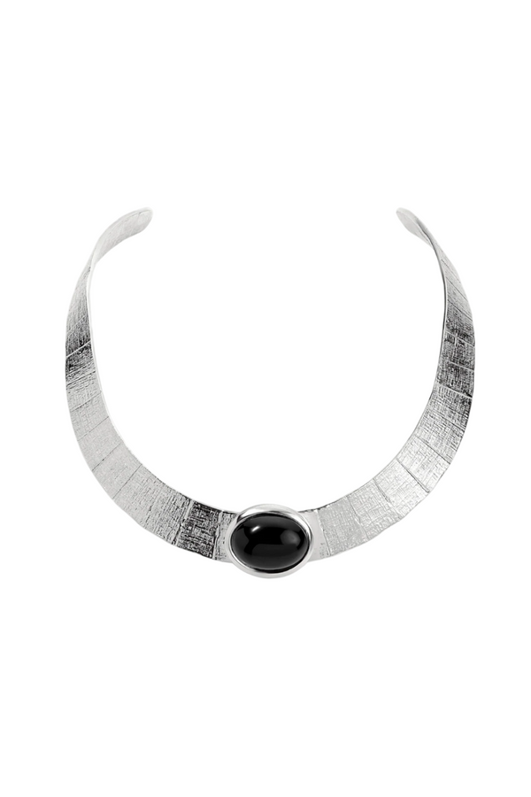 Athena Onyx Collar - Silver