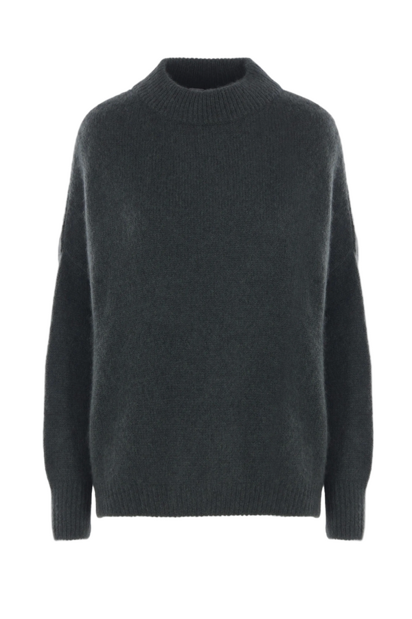 Crewneck Kimono Sleeve Sweater - Evergreen