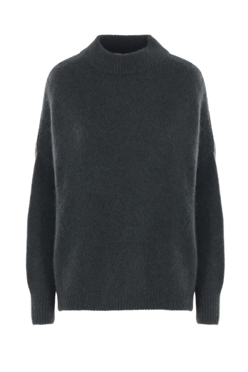 Crewneck Kimono Sleeve Sweater - Evergreen