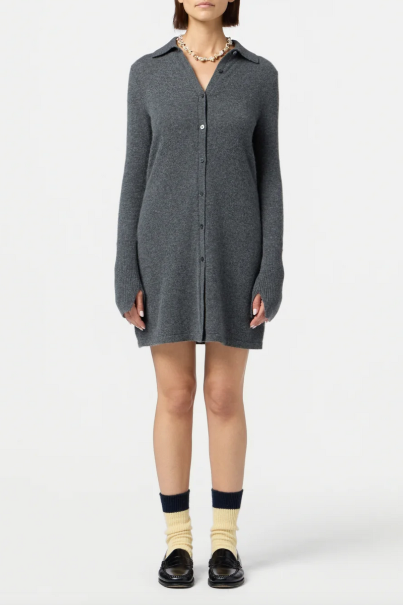 Mini Showtime Shirt Dress - Charcoal