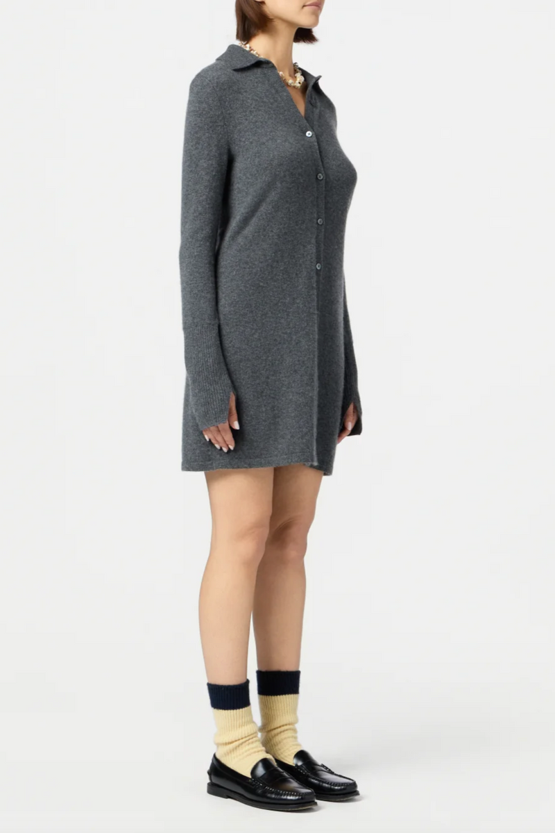 Mini Showtime Shirt Dress - Charcoal