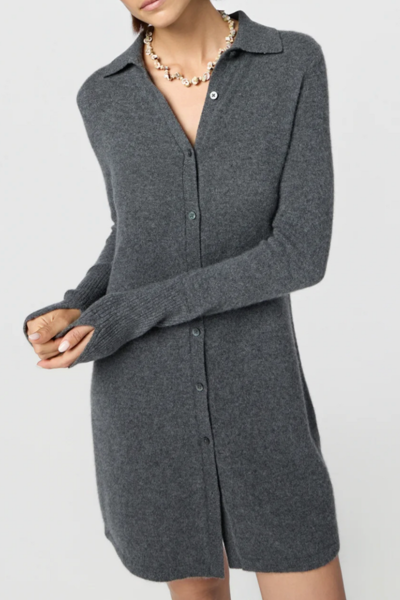 Mini Showtime Shirt Dress - Charcoal