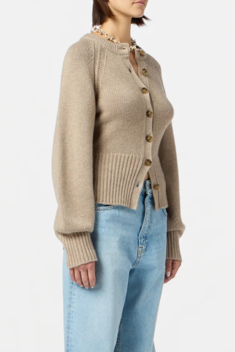 Sculpted Cardigan - Taupe