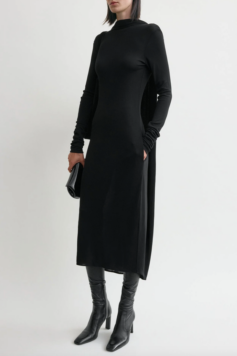Cocoon Cape Dress - Black