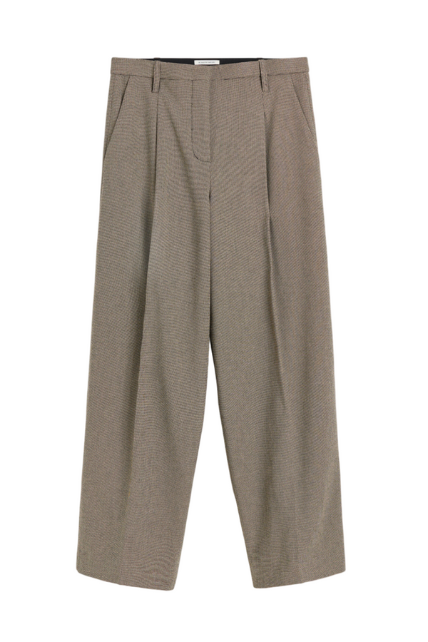 Elsa Wide Leg Trousers - Mixed Weave Beige