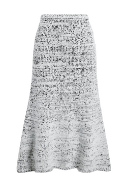 Kerry Skirt in Marled Cotton - Bone/Black Melange