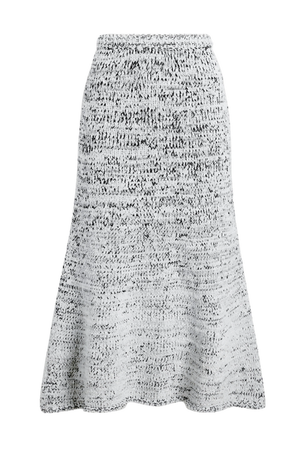 Kerry Skirt in Marled Cotton - Bone/Black Melange