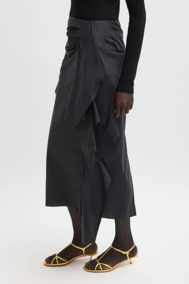 Italian Sporty Nylon Ribbon Skirt - Black