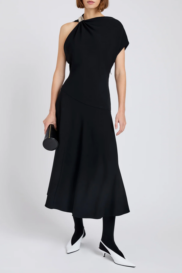 Rue Dress in Light Matte Double Crepe - Black