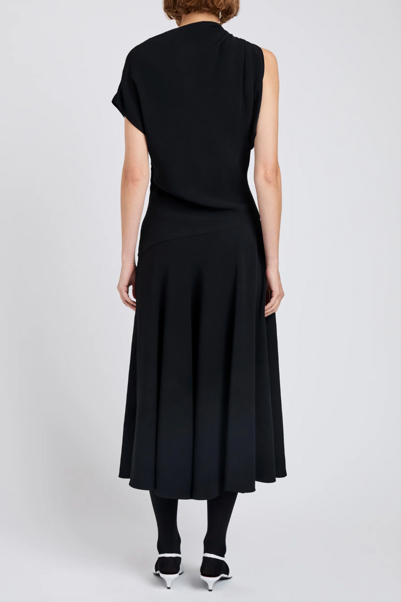 Rue Dress in Light Matte Double Crepe - Black