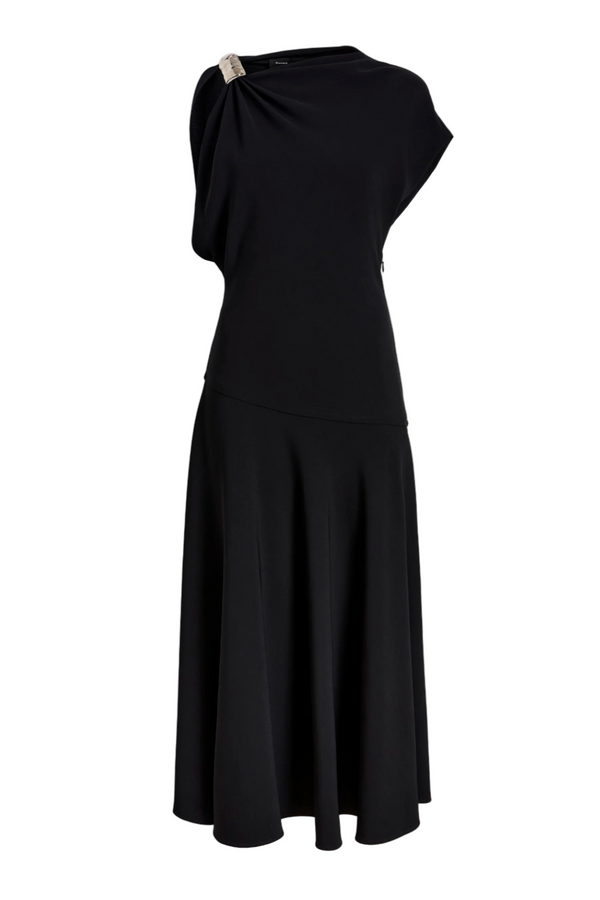 Rue Dress in Light Matte Double Crepe - Black