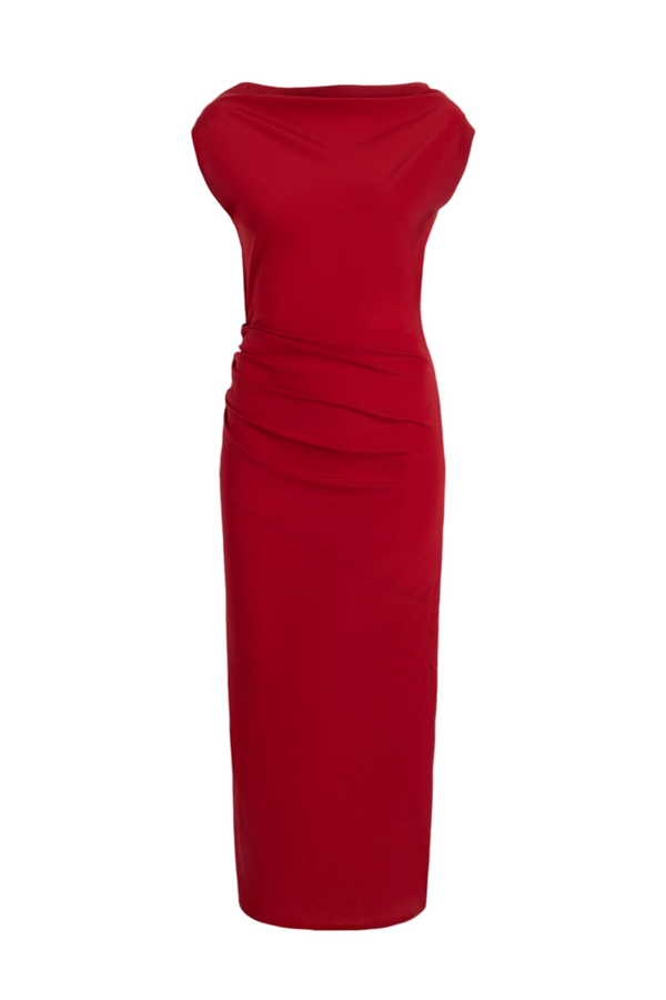 Tasa Dress in Silk Viscose - Scarlet