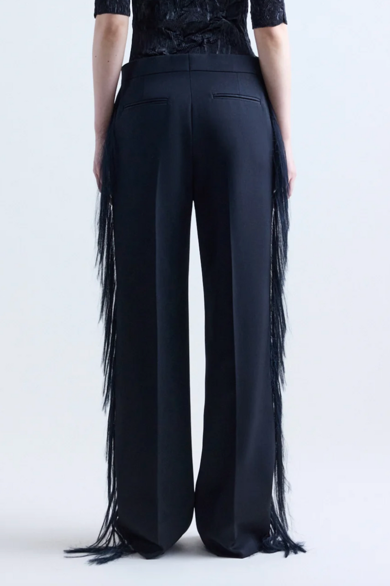 Luella Tailored Trouser with Frayed Trim - Black