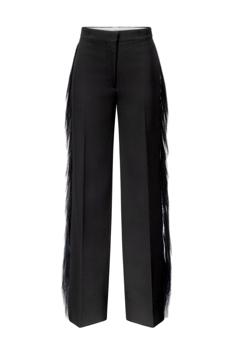 Luella Tailored Trouser with Frayed Trim - Black
