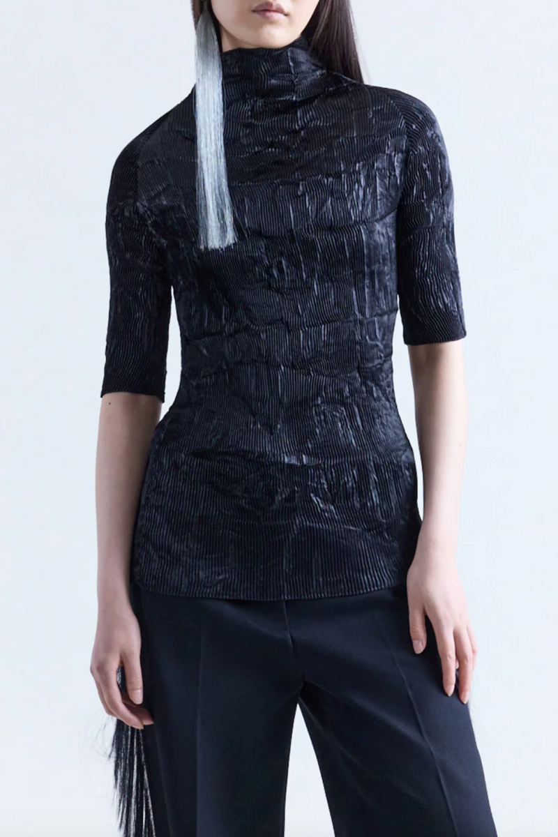 Dahlia Pleated Top - Black