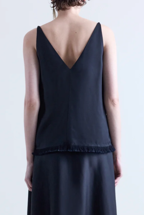 Emory Frayed Top - Black