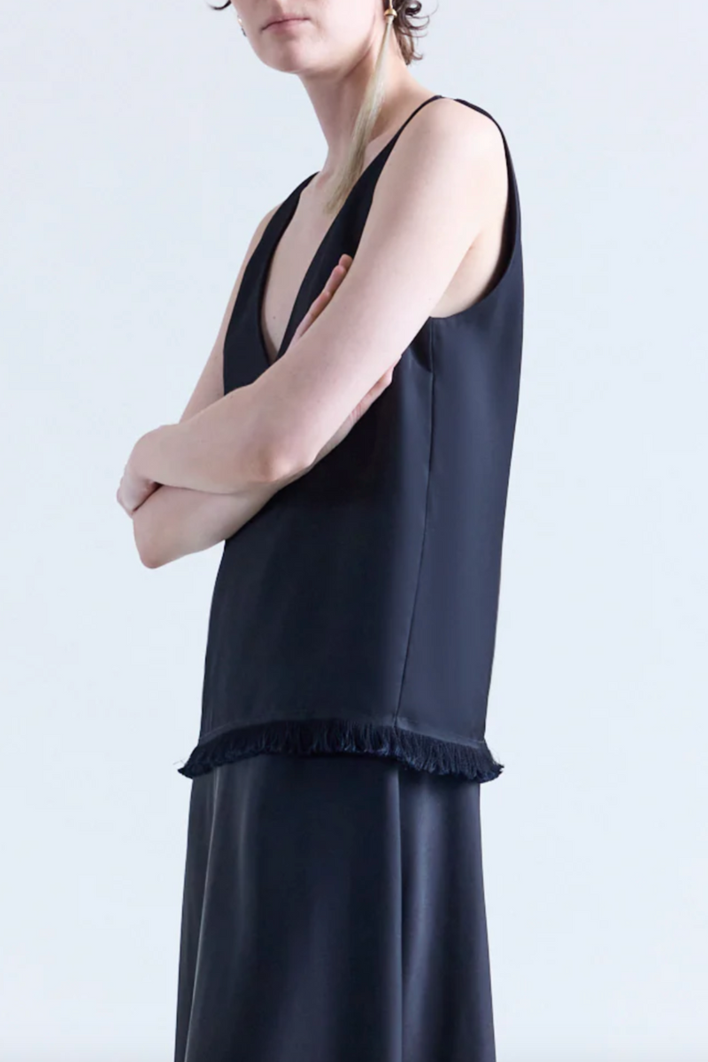 Emory Frayed Top - Black
