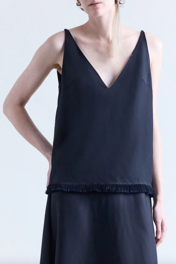 Emory Frayed Top - Black