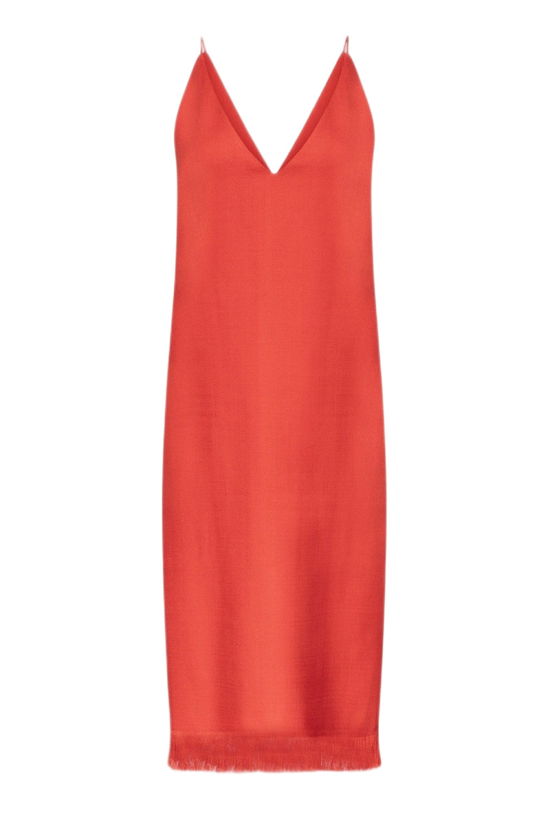Bella Short V-Neck Dress - Vermillion