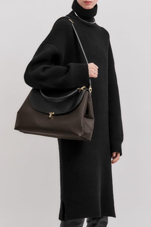 T-Lock Nylon Satchel - Brown