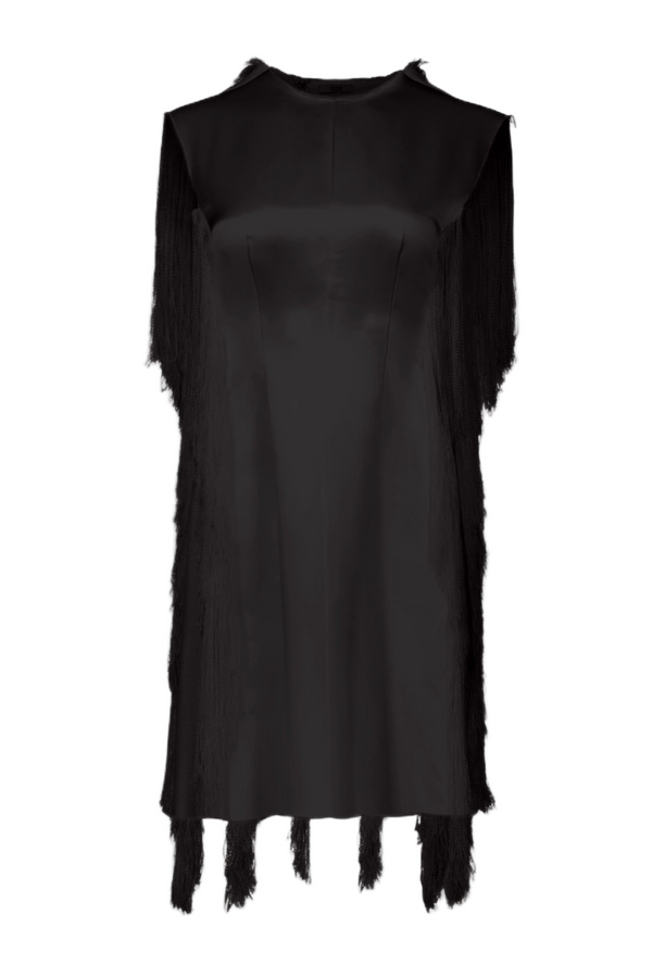 Alex Frayed Dress - Black