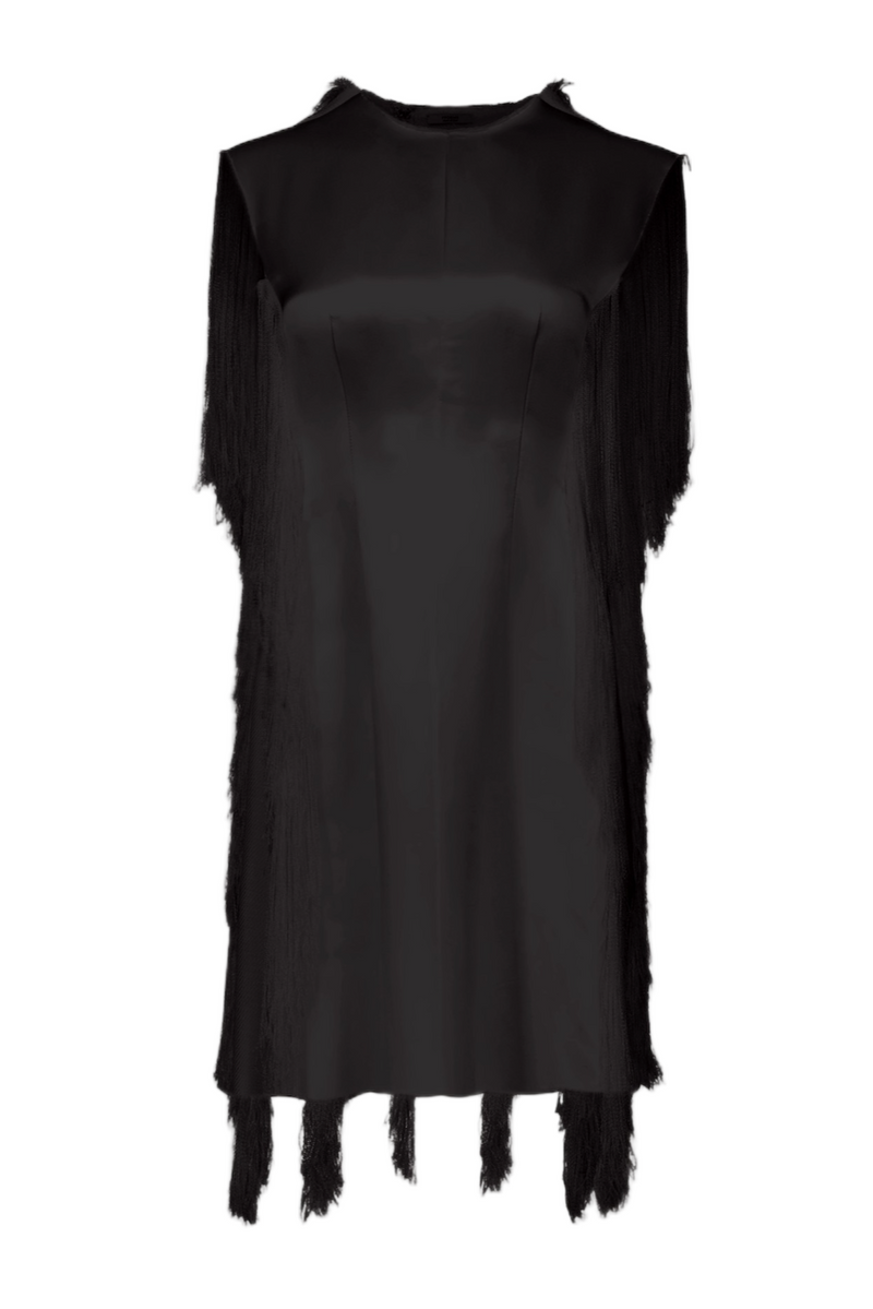 Alex Frayed Dress - Black