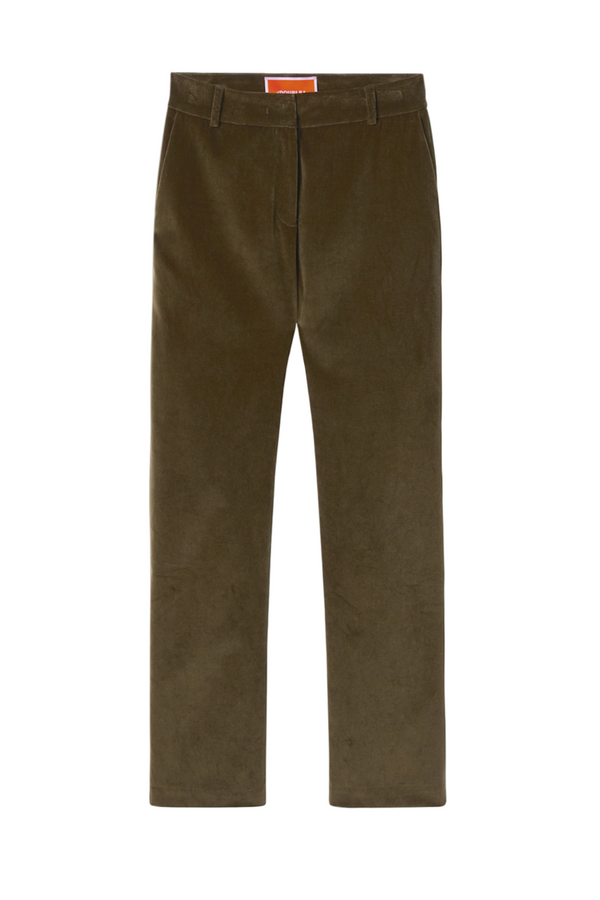 24/7 Pants in Coat Velvet - Moss Green