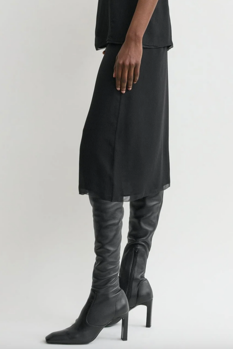 Chiffon Slip Skirt - Black