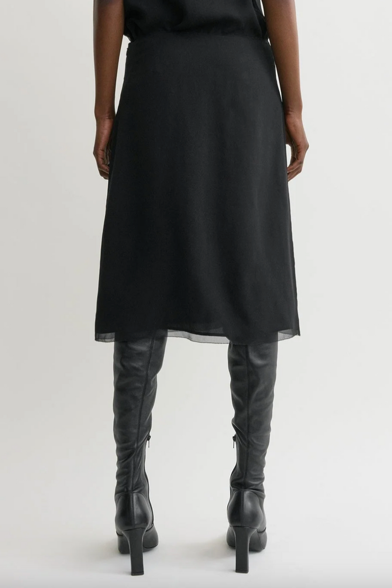 Chiffon Slip Skirt - Black