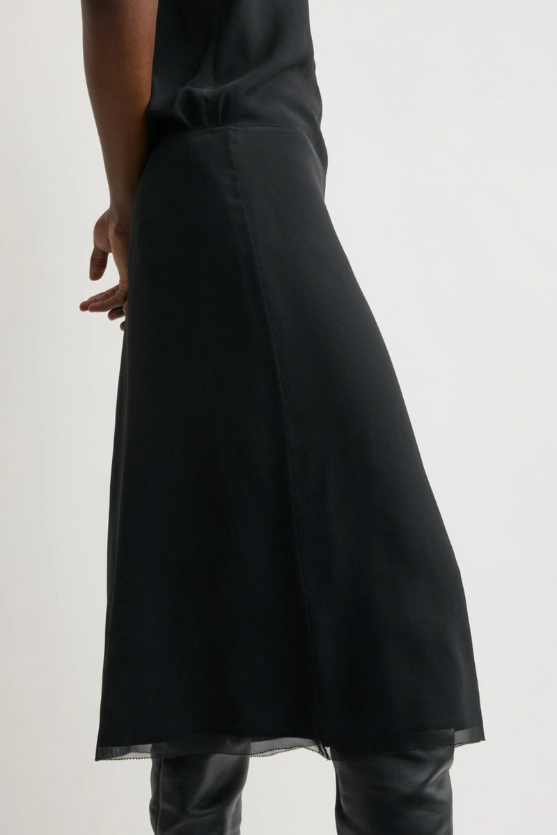 Chiffon Slip Skirt - Black