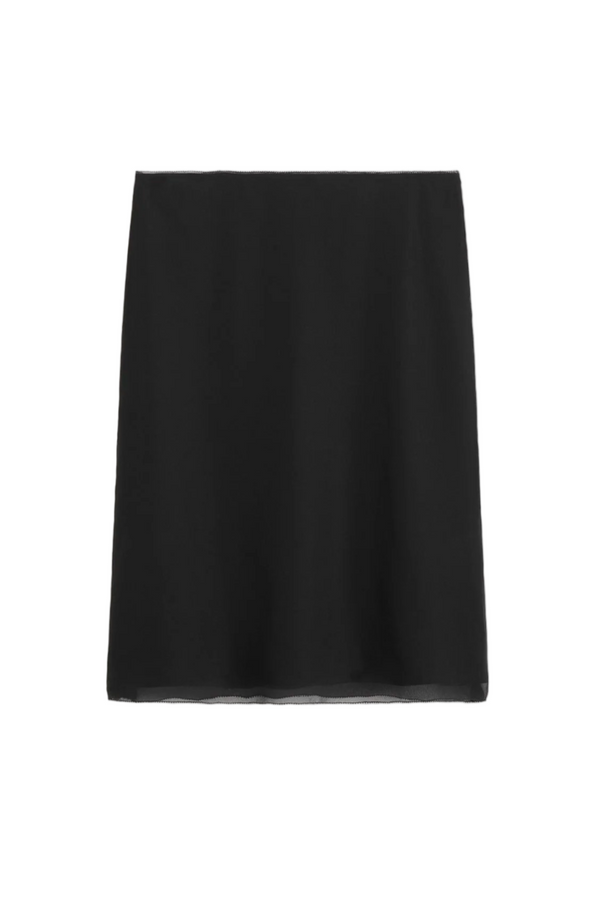 Chiffon Slip Skirt - Black