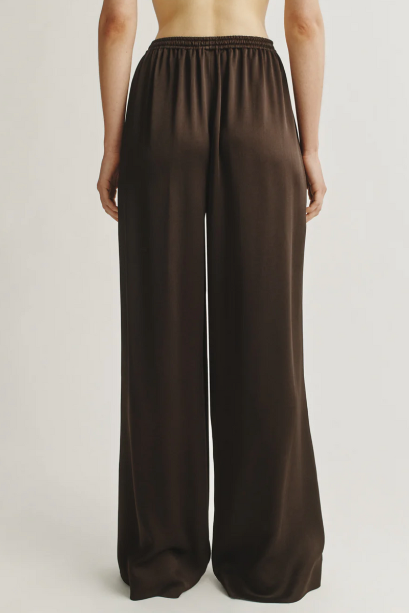 The Slouch Pants in Satin - Espresso