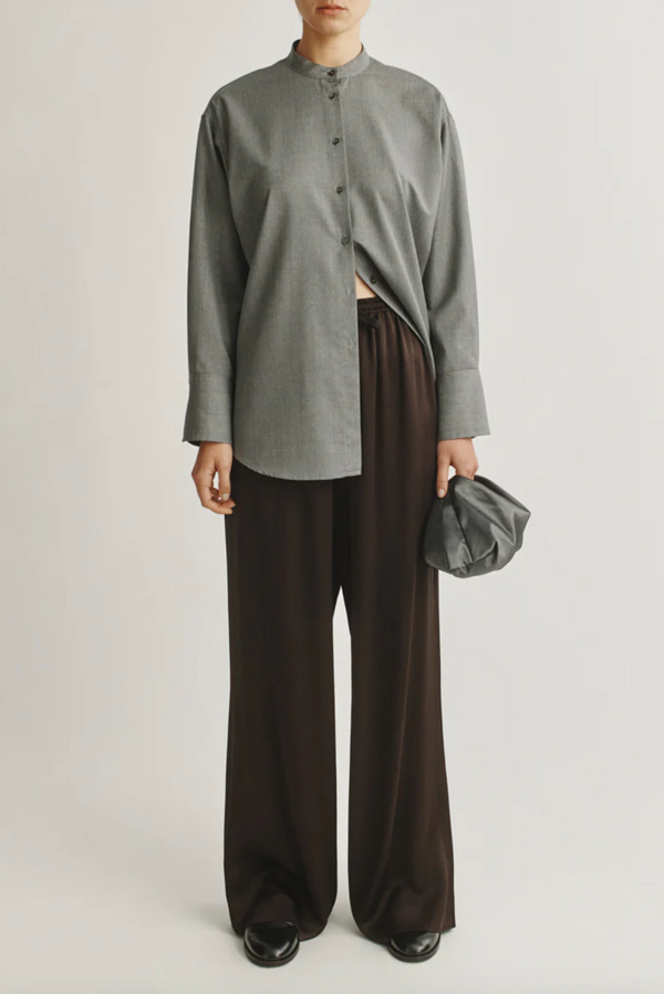The Slouch Pants in Satin - Espresso