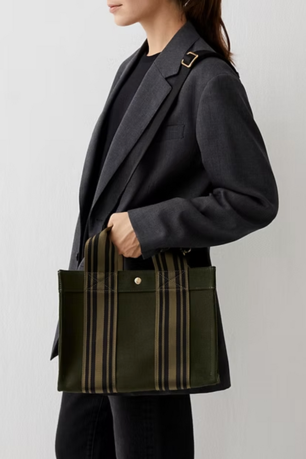 Tote M in Equestrian Flannel - Olive