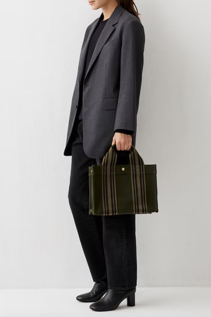 Tote M in Equestrian Flannel - Olive