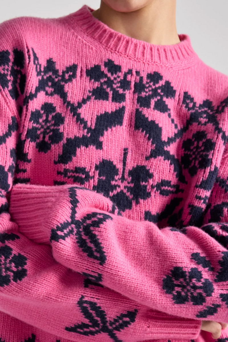 Georgia Fairisle Sweater - Pink Combo