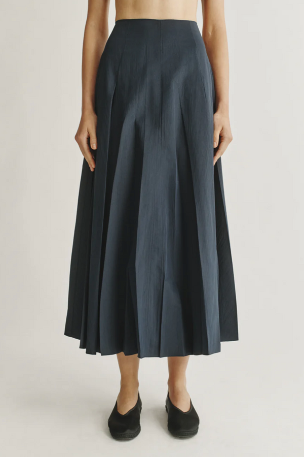 The A-Line Pleated Skirt - Navy
