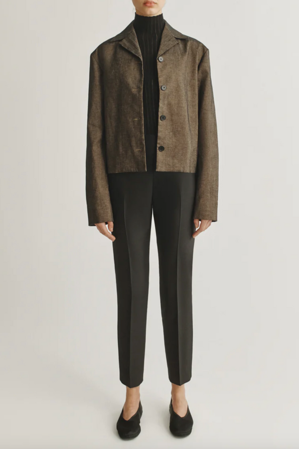 The Wool Silk Cigarette Pants - Black