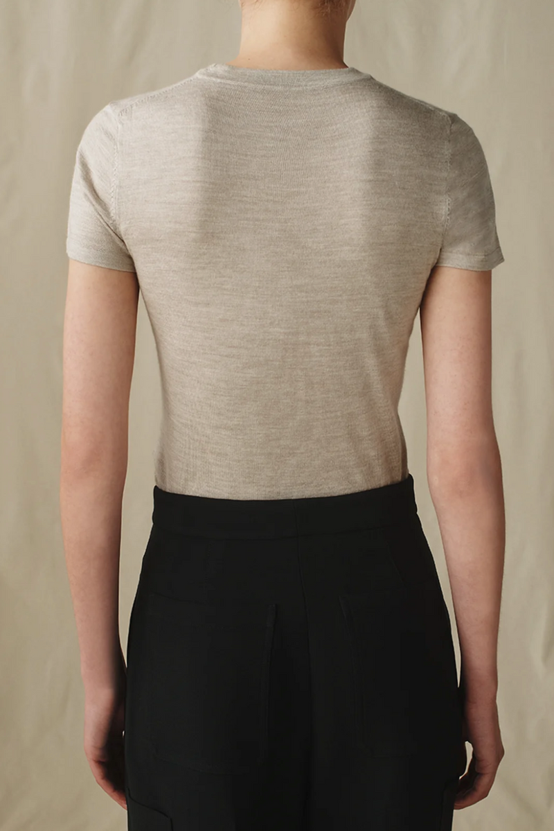 The Cashmere and Silk T-Shirt - Taupe