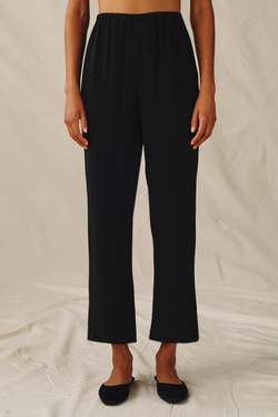 The Cocktail Pants in Crepe-Back Satin - Black