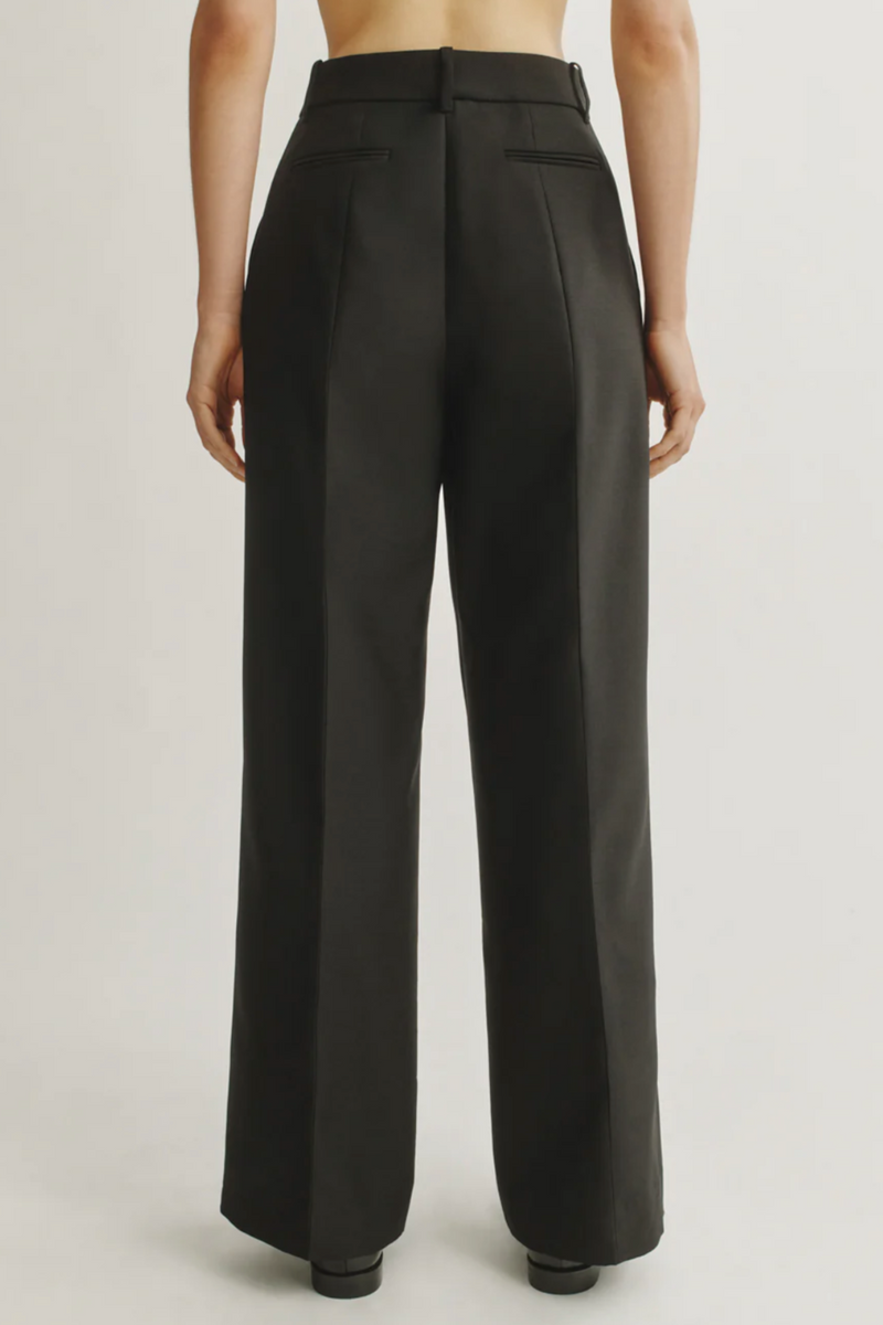 The Tailored Trousers in Wool and Silk - Black