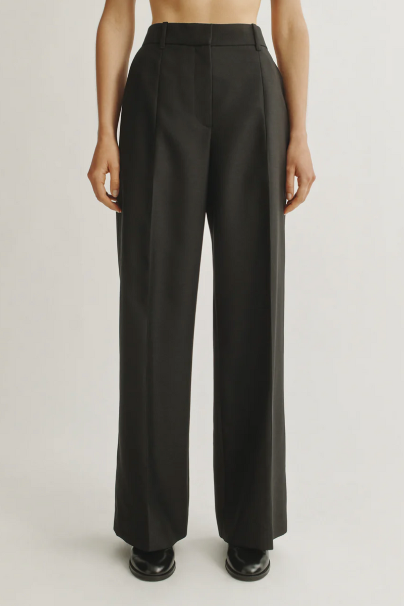 The Tailored Trousers in Wool and Silk - Black