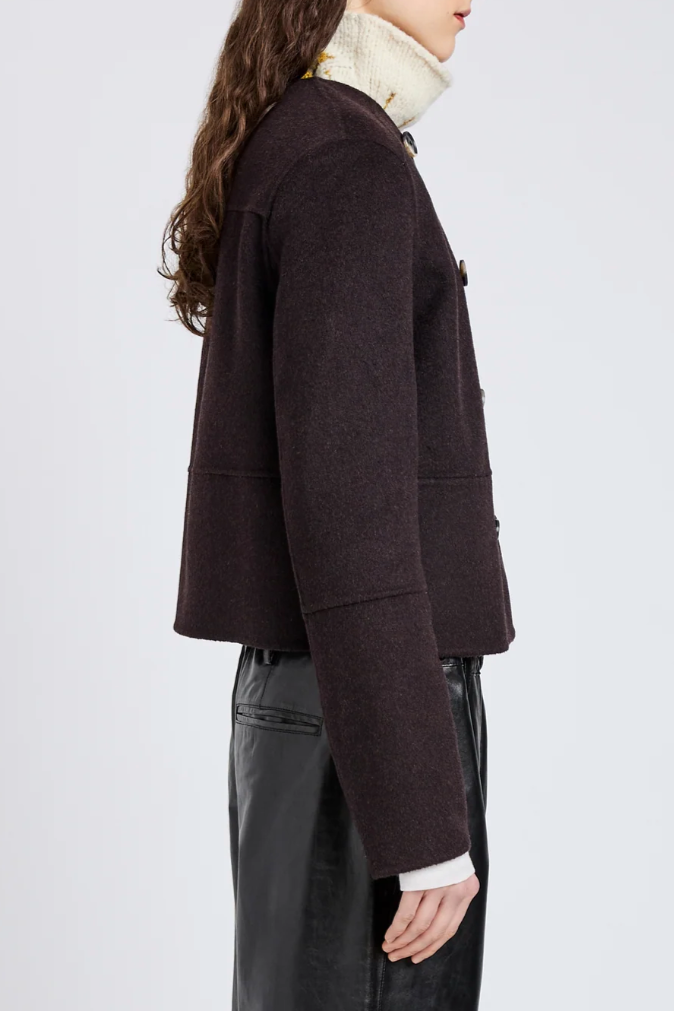 Courtney Jacket in Double Face Wool - Hickory